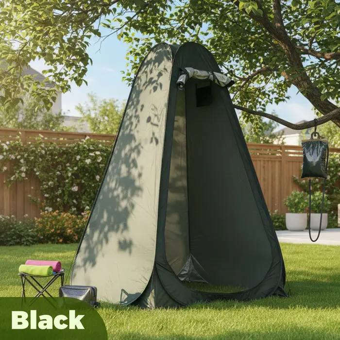Tente de toilette portable pliable, abri spacieux et discret pour les campeurs, tente de douche plia