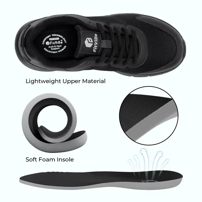 Chaussures de marche élargies 2E pour hommes