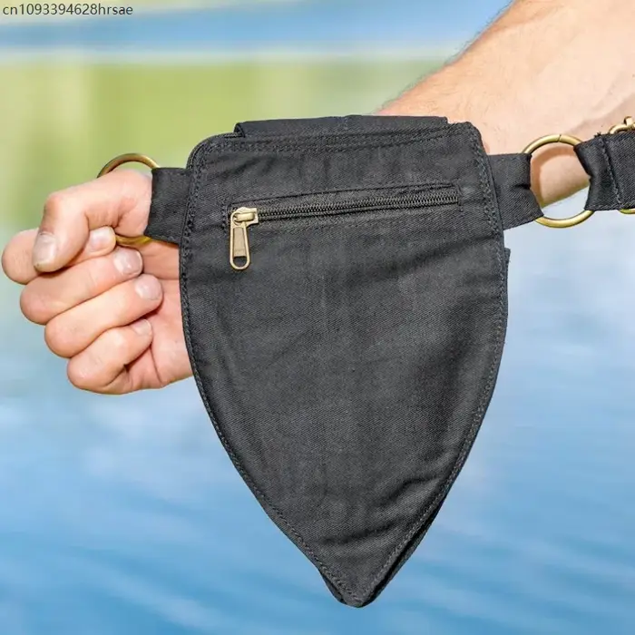 Sac de randonnée et de cyclisme AP pour l'extérieur avec plusieurs compartiments, rabat, fermeture éclair, ceinture de taille, poches suspendues, sac banane de sport, accessoire de cosplay