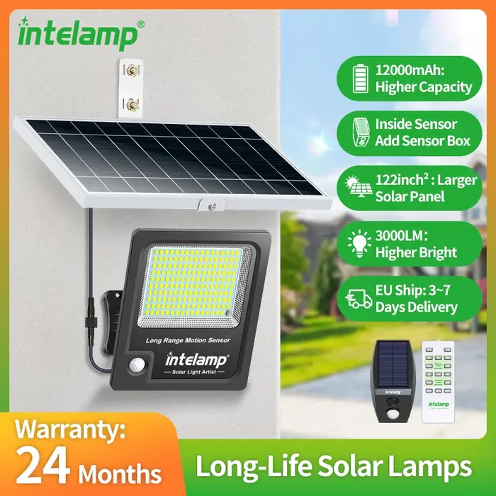 Lampe solaire extérieure intelamp 12000mah 3000LM
