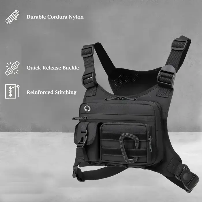 Sac de poitrine tactique d'extérieur unisexe pour la course à pied