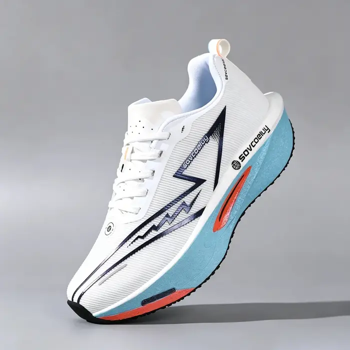 Chaussures de course pour hommes avec technologie de plaque en carbone et semelles antidérapantes en TPR