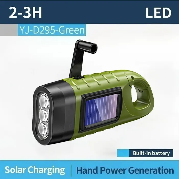 Lampes de poche solaires Led, torche Dynamo Portable à manivelle pour l'équitation en plein air, Cam