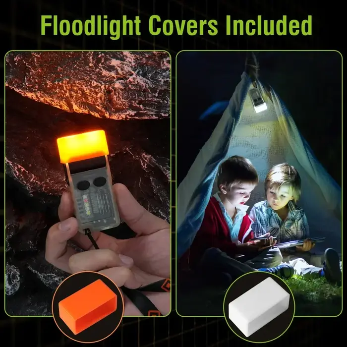 BORUiT V20 Buzzer EDC LED porte-clés lampe de poche tête pivotante type-c lampe de travail Rechargea