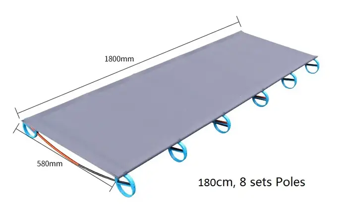 Tente de camping pliante ultralégère, lit simple, cadre en alliage portable, 180cm