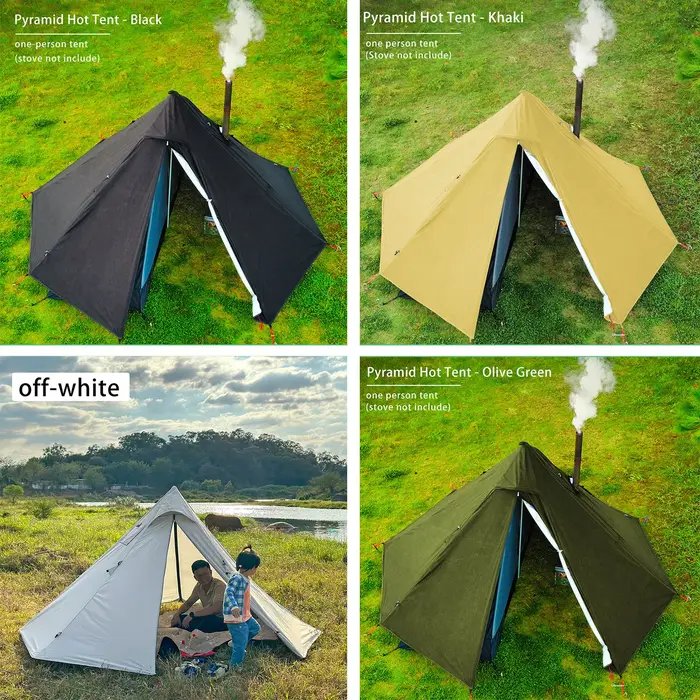 Tente pyramide légère avec trou de cheminée