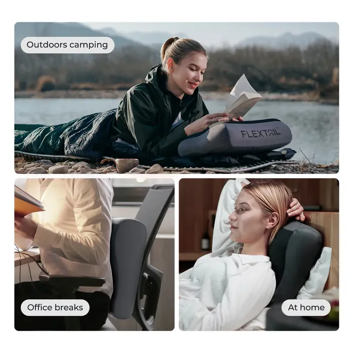 FLEXTAIL ZERO PILLOW SE - Oreiller de camping gonflable, oreiller ergonomique pour les voyages et la