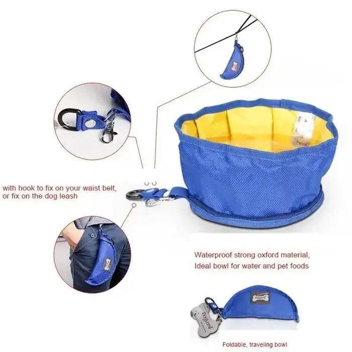 Récipient à boire pliable pour chien, grand Volume, bol d'eau pour chien, sac de stockage des aliments, randonnée en plein air voyage, bol pliant pour animaux de compagnie 1100ML