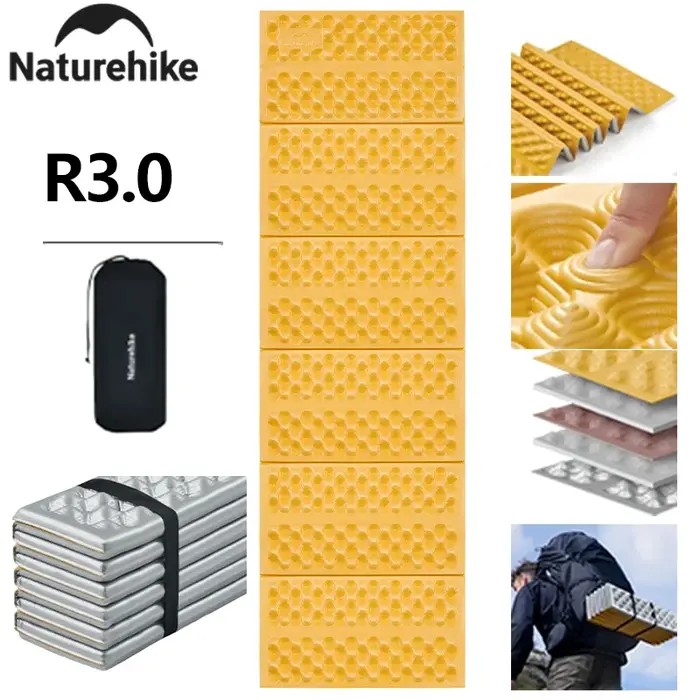 Naturehike Troues R 3.0 léger Portable pliant carré nid d'oeuf tapis extérieur 2.5 cm épaissi Camping pêche pique-nique