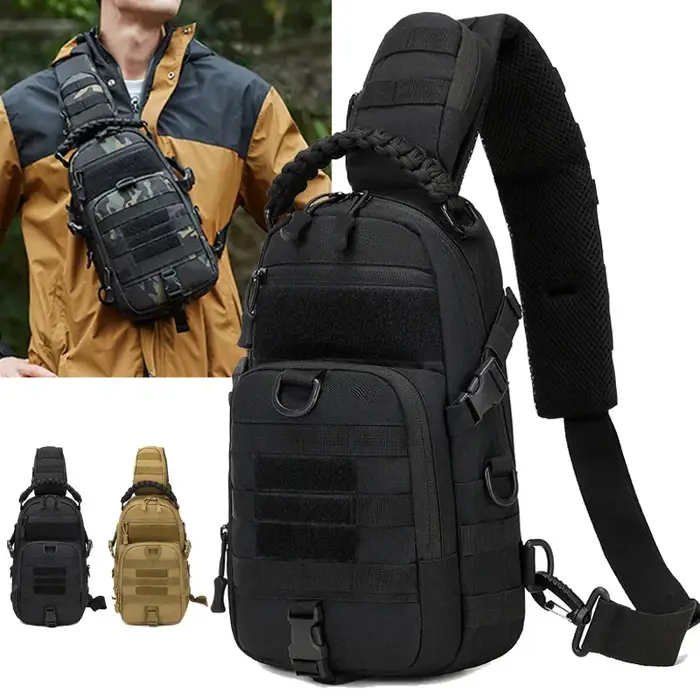 Sac de poitrine de Camping sac à dos tactique pour hommes Sport épaule randonnée en plein air escalade cyclisme pêche voyage MOLLE Sling Fanny Pack