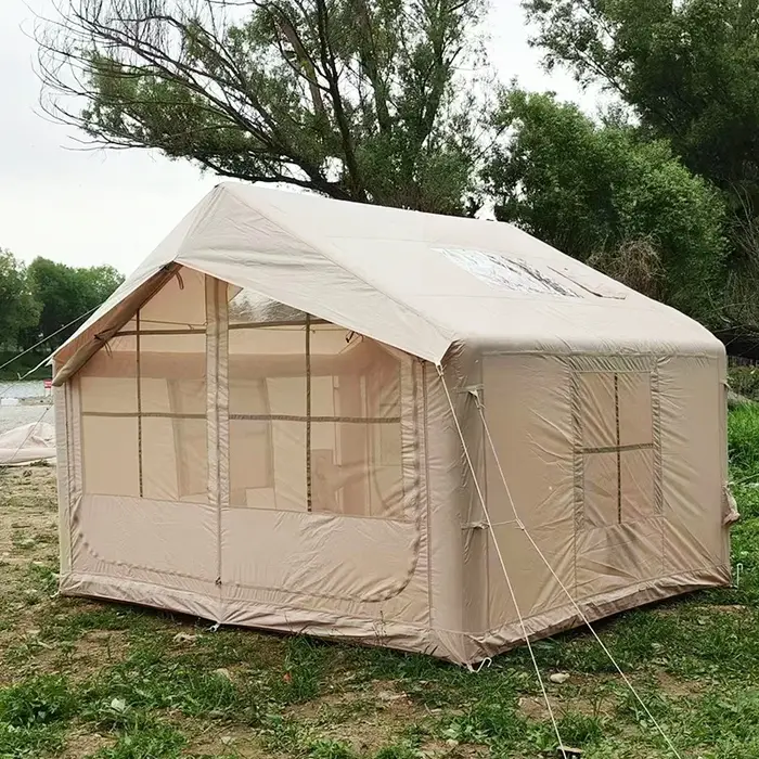 Tente de camping gonflable avec pompe à air, tente de glamping imperméable 4 saisons, tente gonflabl