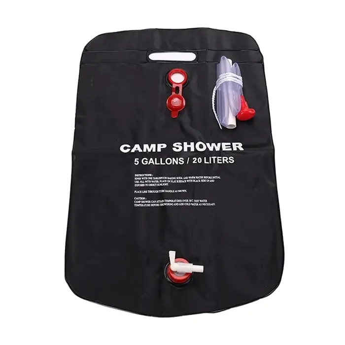 Sac de douche extérieur grande capacité 20L à chauffage solaire pour camping