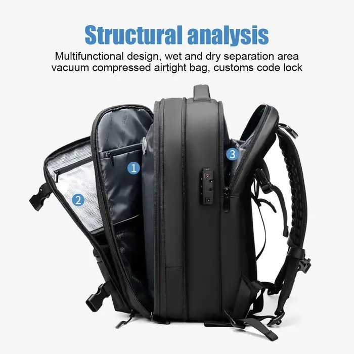Sac à dos de voyage à Compression sous vide