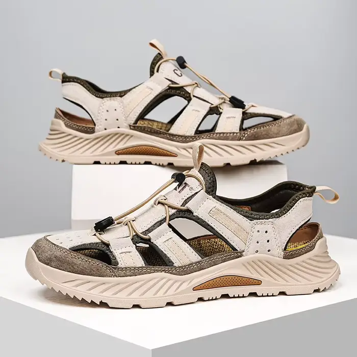 Sandales de randonnée fermées pour hommes en daim