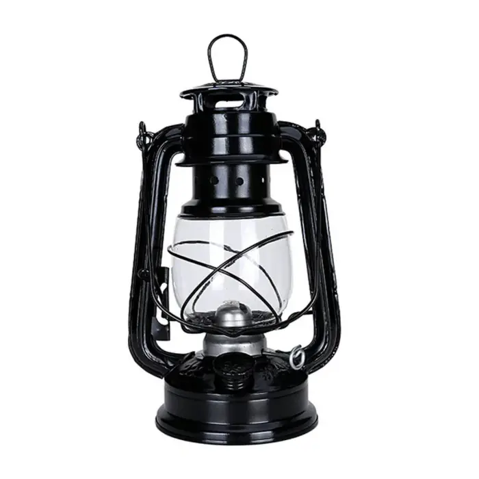 Lampe de camping rétro de 19 cm, lanterne portable, lampe à huile de couleur bronze, accessoires pho