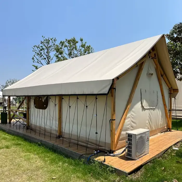 Tente de camping de luxe pour safari avec structure en acier