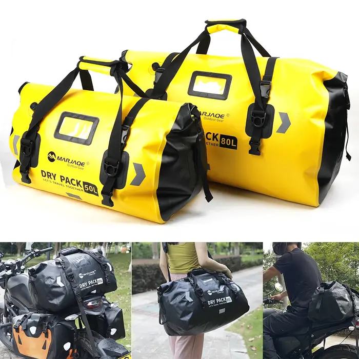 Sac sec pour moto 50L/80L, sac de siège de moto étanche IPX6, sac à bagages pour moto, pêche, aventure en plein air