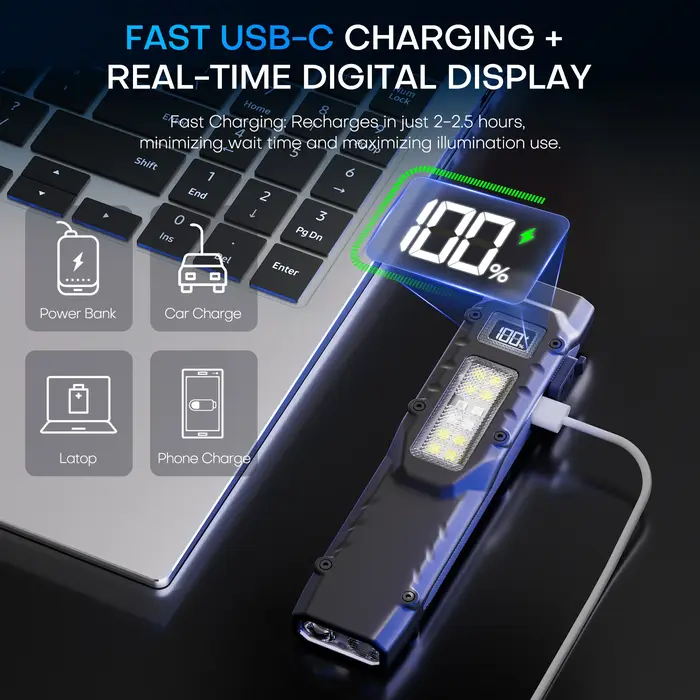 Lampe de poche tactique Rechargeable EDC