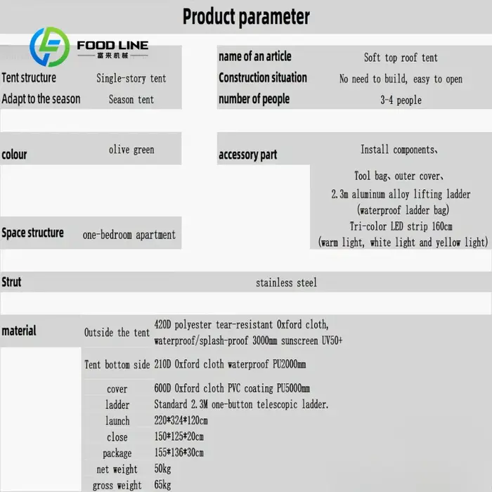 Tente de toit personnalisée pour voiture - Imperméable