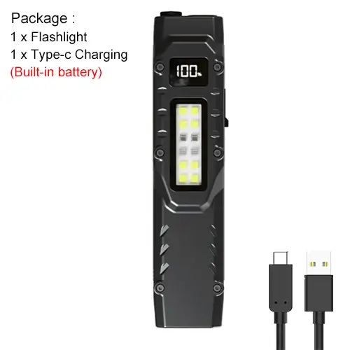 Asafee V007 lampe de poche tactique Portable 1200LM Ultra Double queue torche projecteur latéral Rechargeable