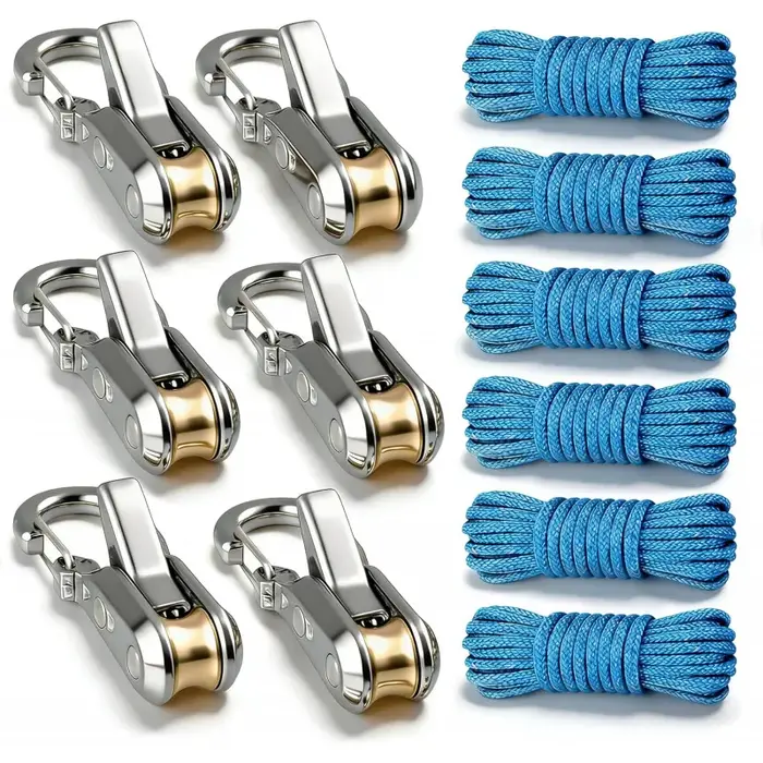 Outil de fixation de cordes et tendeur avec tendeur à rouleaux