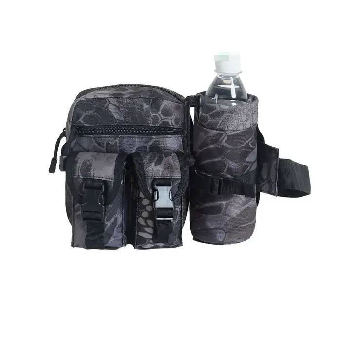 Sac banane d'extérieur, sac de taille, sac EDC avec sangle réglable et porte-bouteille d'eau pour Ca