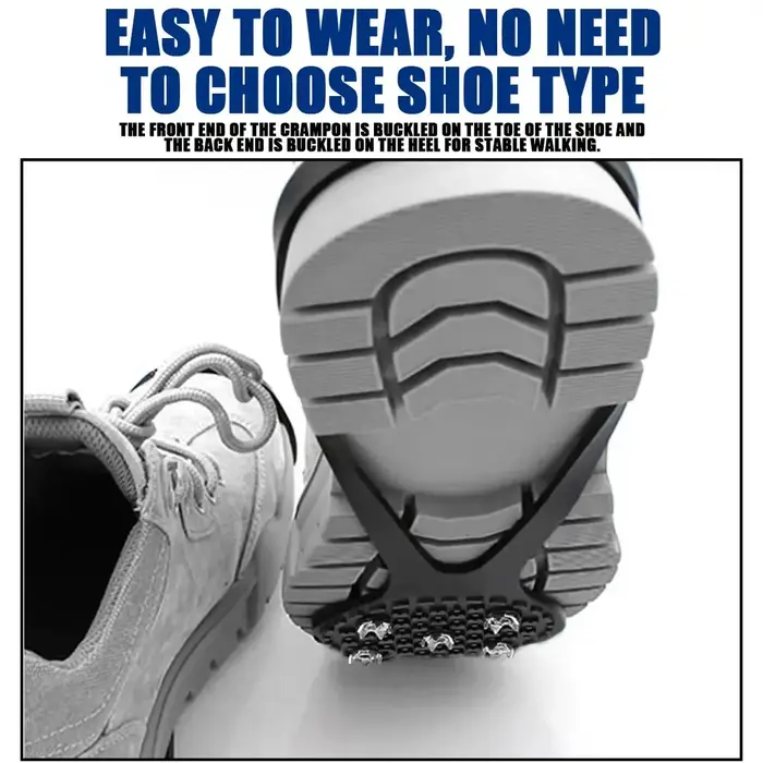 1 paire 5 goujons anti-dérapant glace neige Camping chaussures de marche bottes de sécurité d'hiver Crampons d'escalade professionnels universels