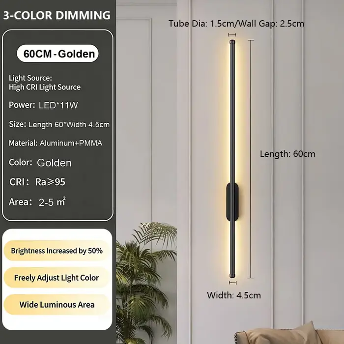 Lampe murale LED rechargeable par USB, 3 couleurs, sans perçage, pour couloir, salon, chambre, lampe
