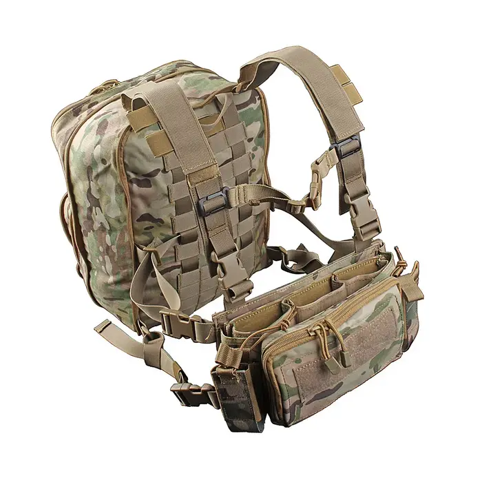Sac d'alpinisme en plein air de l'armée unisexe Flatpack D3 Plus sac à dos d'hydratation plate-forme de poitrine gilet fusil AK M4 cintre utilitaire pochette ventrale