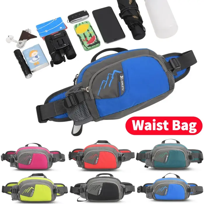 Sac banane de course avec porte-bouteille, étanche, pour le cyclisme, la course à pied, la randonnée et l'hydratation