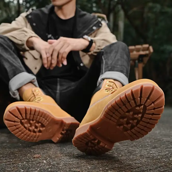 Bottes hautes chaussures de randonnée hommes chaussures de plein air antidérapantes hommes à lacets 