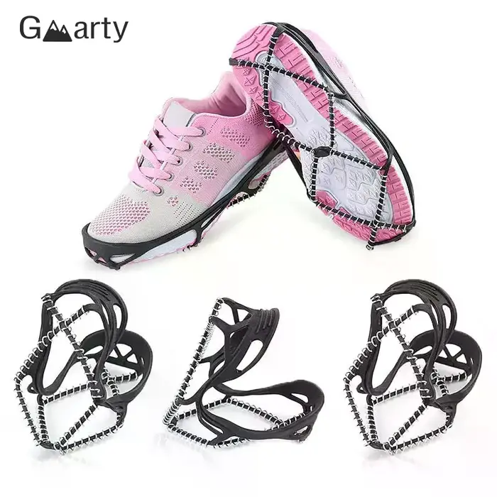 1 paire antidérapant glace neige pince couvre-chaussures Camping Sports de plein air couvre-chaussures marche Traction crampons glace Crampon couvre-chaussures