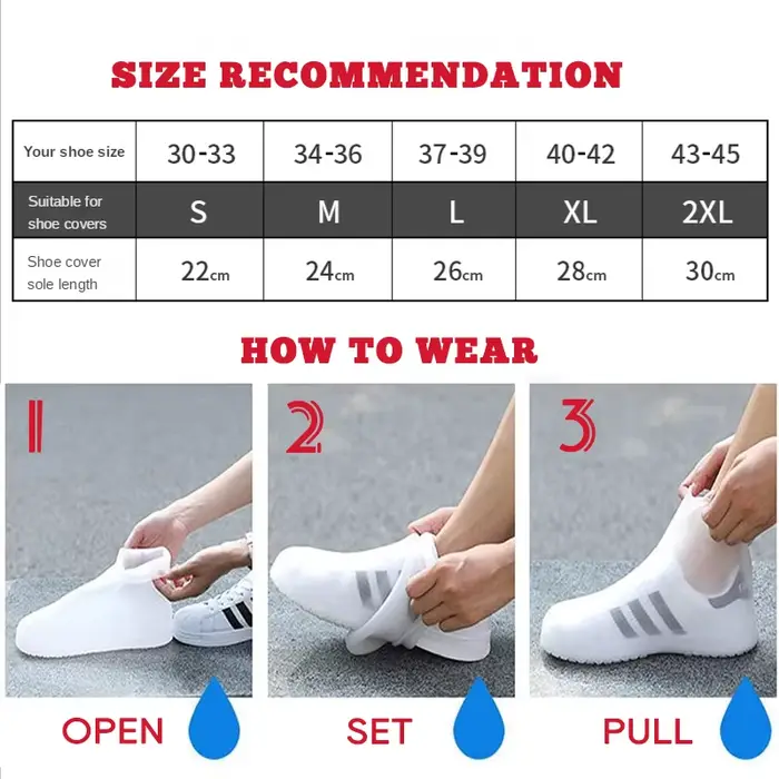 Couvre-chaussures imperméables en silicone