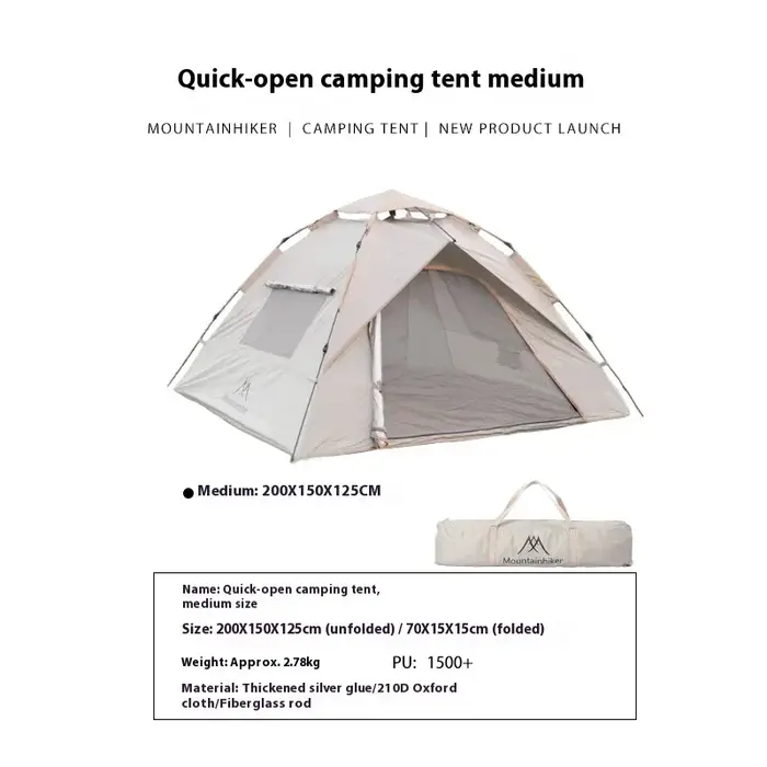 MOUNTAINHIKER extérieur avec fenêtres tente entièrement automatique ouverture rapide tente 3-4 perso