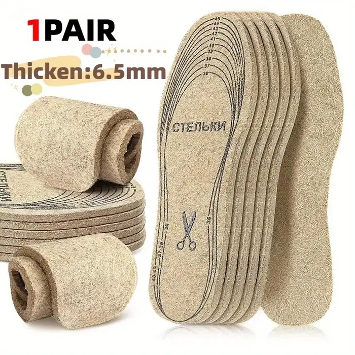 Semelles intérieures en feutre de laine pour chaussures hommes femmes semelles intérieures chaudes a