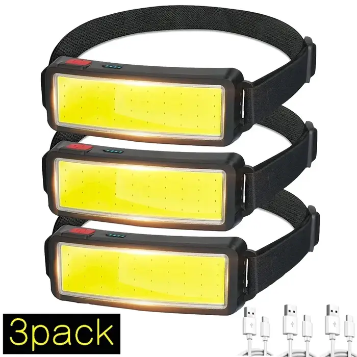 Lampe de poche LED COB pour sauna, batterie intégrée, aste par USB, lampe d'urgence extérieure, lanterne de camping et de pêche, 3 modes