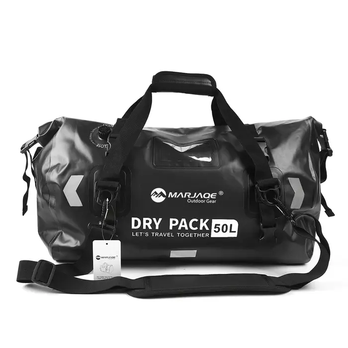 Sac sec pour moto 50L/80L, sac arrière étanche avec sangles en corde, sac en rouleau pour kayak, Cam