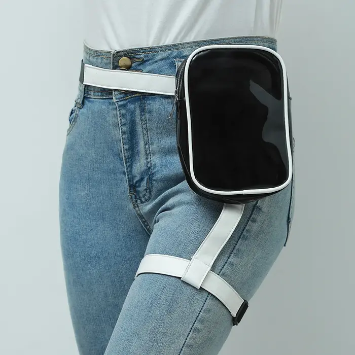 Cool Girl Bag Fanny Pack pour randonnée en plein air moto Сумка Muж Aan Leg Bag à la mode élégant noir femmes taille jambe ceinture en cuir