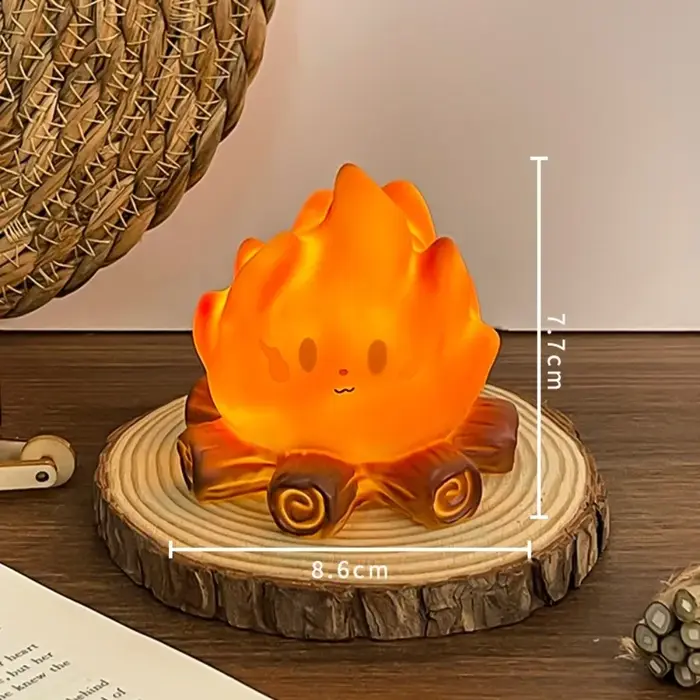 Lampe à bougie électronique LED au design flamme, ambiance feu de camp, design nordique, décoration 