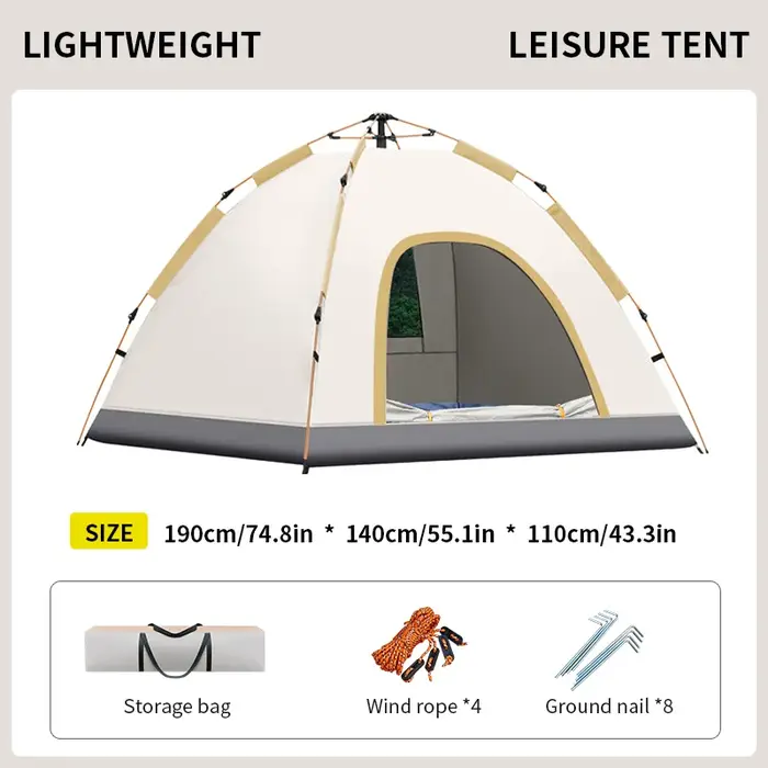 1 tente de camping en plein air pour un séjour de nuit, entièrement automatique, installation rapide
