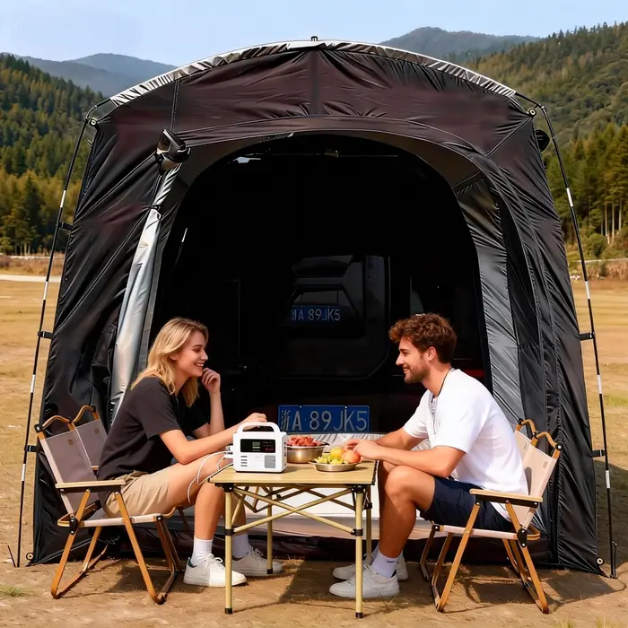 Tente de hayon SUV pour 2 à 3 personnes avec fenêtres pour un repos rapide dans les zones de service