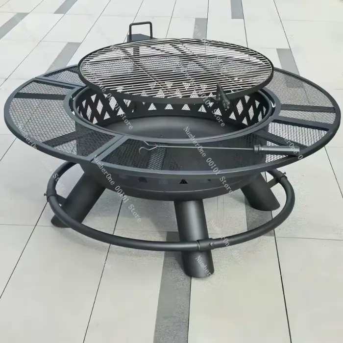 Barbecue d'extérieur, poêle à bois