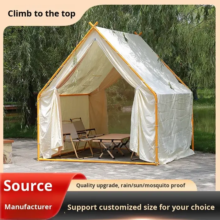 Tente de camping triangulaire Dengfeng imperméable et coupe-vent pour barbecue