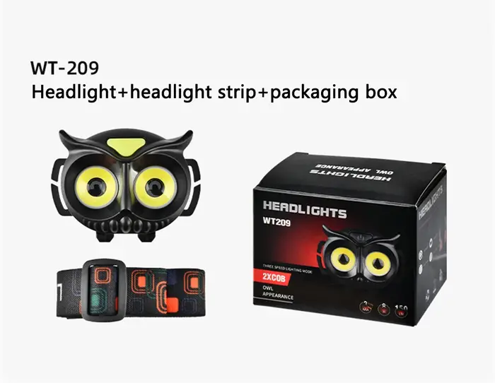 Lampe frontale LiitoKala-Small Owl, LH-208 209, compatible avec les piles 1,2 V, 1,5 V, AAA, lampe à