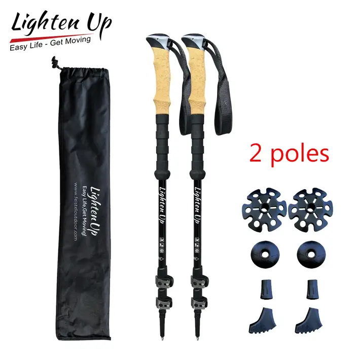 LIGHTEN UP ultraléger 2 pôles bâtons de Trekking carbone/aluminium