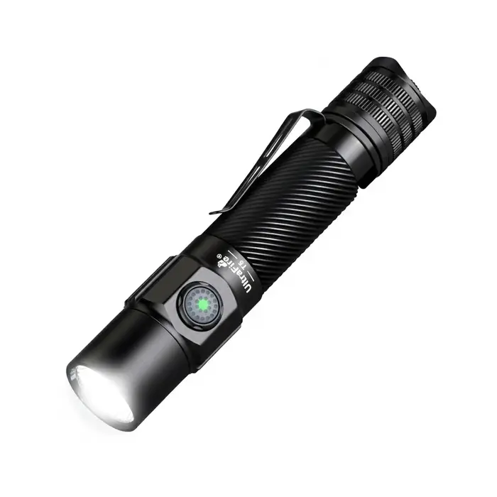 T5 Lampe Torche Tactique 1800 Lumens Double Interrupteur LED USB-C Rechargeable IP68 Police Sécurité EDC