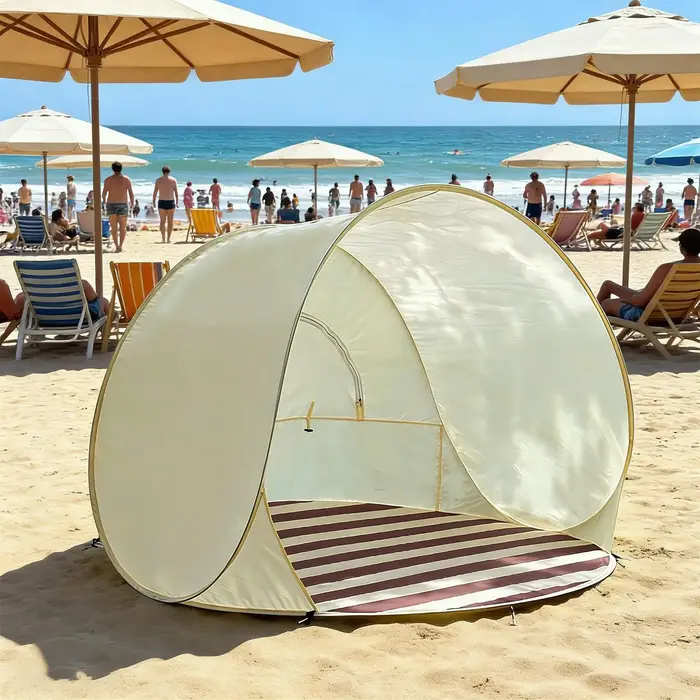 Tente de soleil pour 3/4 personnes, abri de plage facile à monter avec fenêtre en maille ventilée po