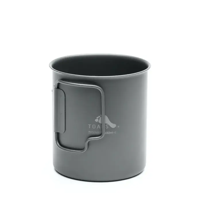 TOAKS-Tasse en Titane Version Ultralégère avec Poignée Pliable, Équipement de Camping en Plein Air,