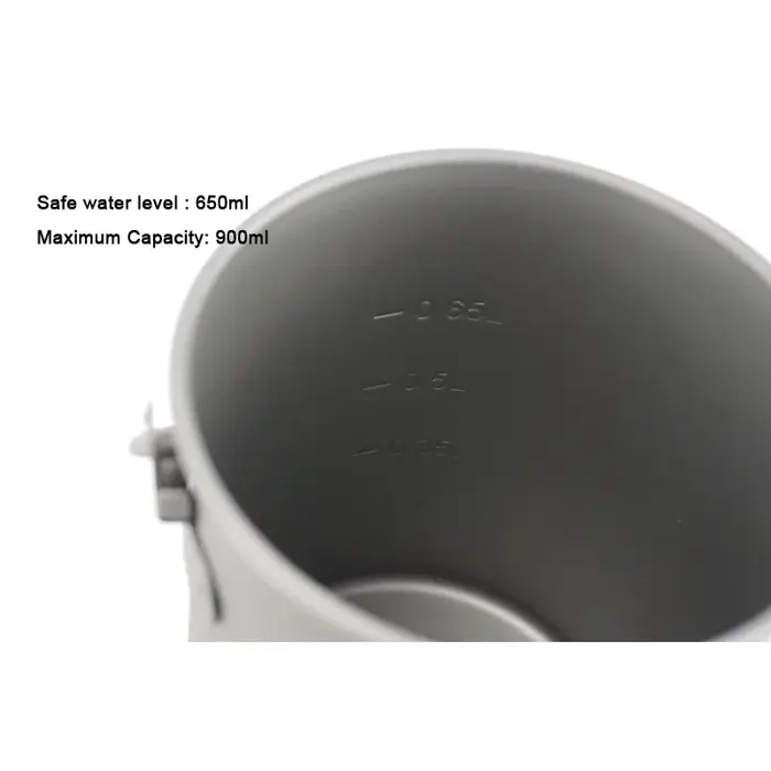 APG 0.9LT titane tasse suspendue tasse d'eau tasse marmite Camping en plein air ustensiles de cuisin