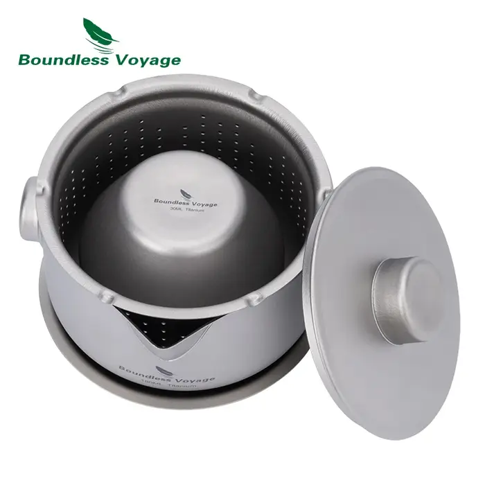 Boundless Voyage-Tasse à café à double paroi, théière en titane avec couvercle et filtre, théière ul